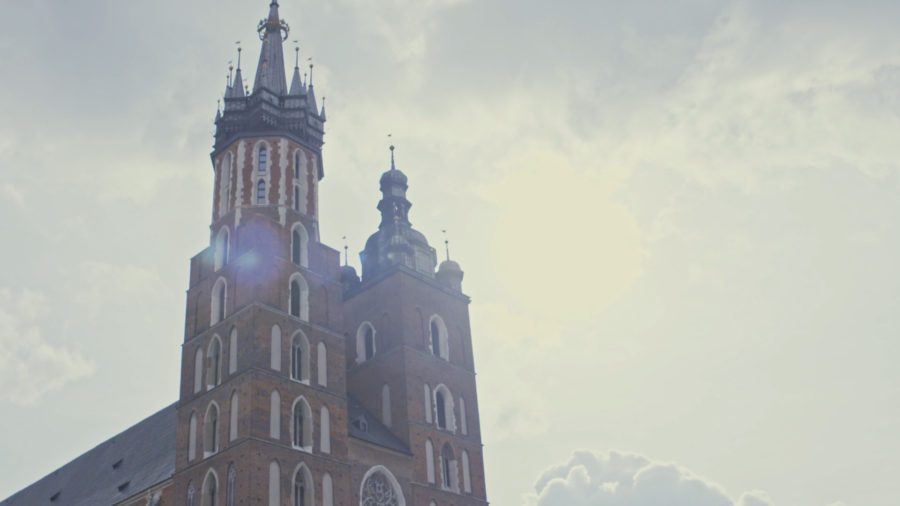 A shot of Kościół Mariacki in Cracow from the video for Otodom OLX
